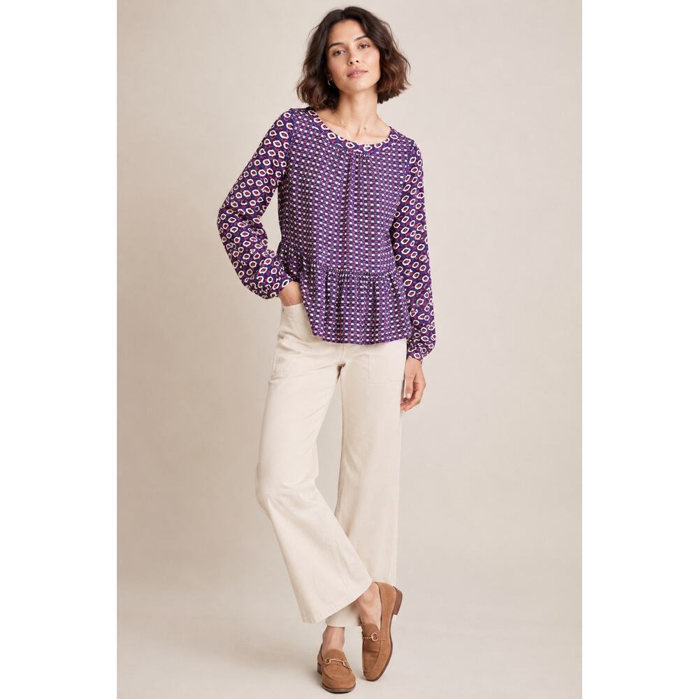 Maeve By Anthropologie Cheyenne Peplum Blouse, Size S